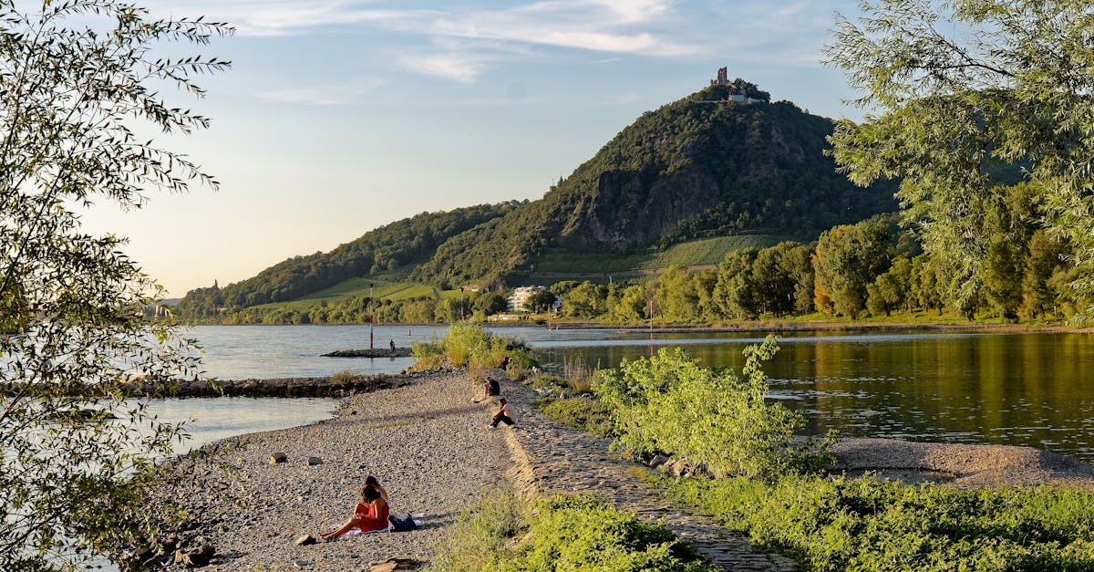 Beautiful summer view of Drachenfels and Rhine River in Bad Honnef, perfect for travel inspiration.