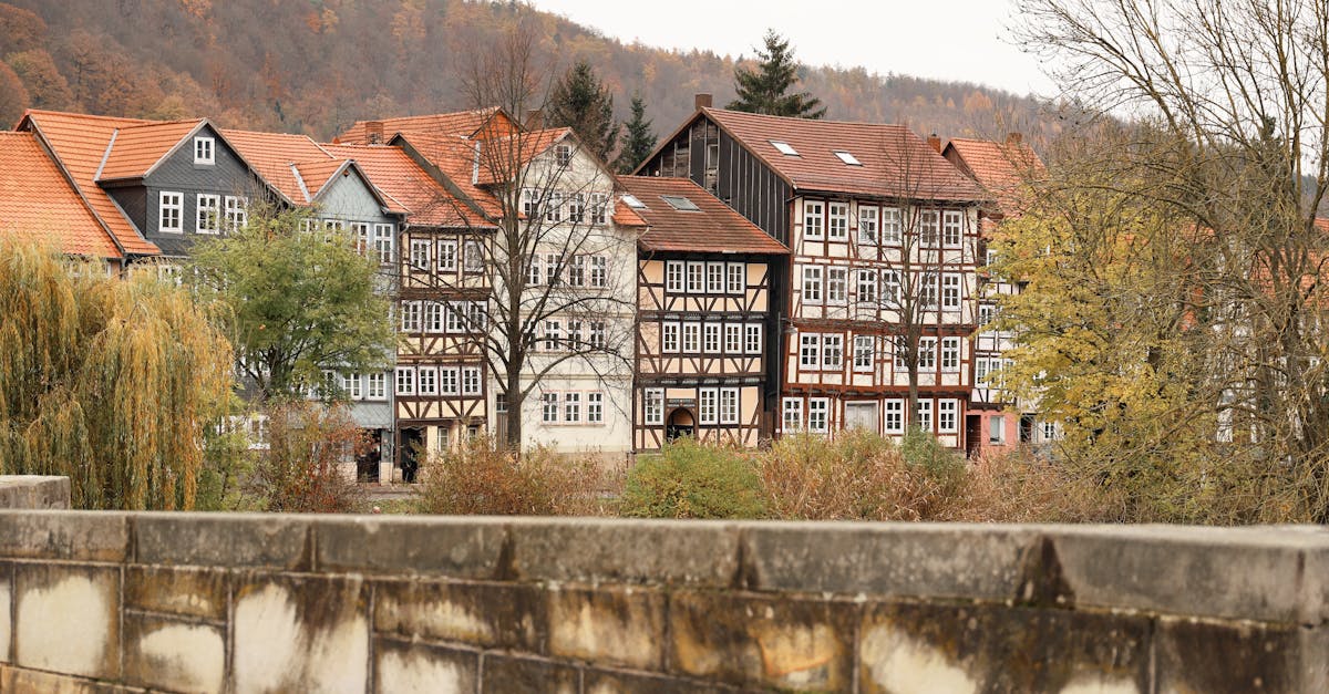 Charming half-timbered houses in Hann. Münden during autumn.