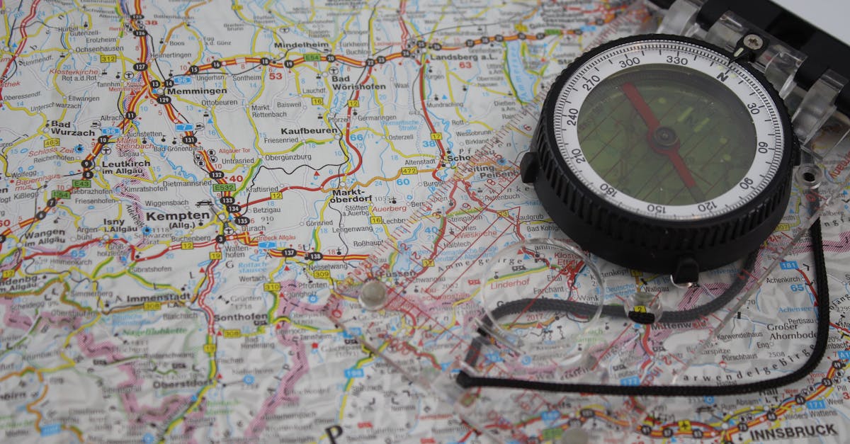 A map of Germany with a traditional compass, highlighting navigation and exploration.