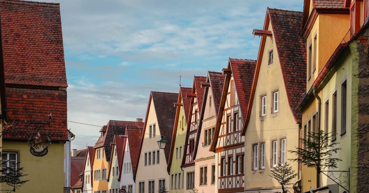 Picturesque half-timbered houses in historic Rothenburg ob der Tauber, Germany.