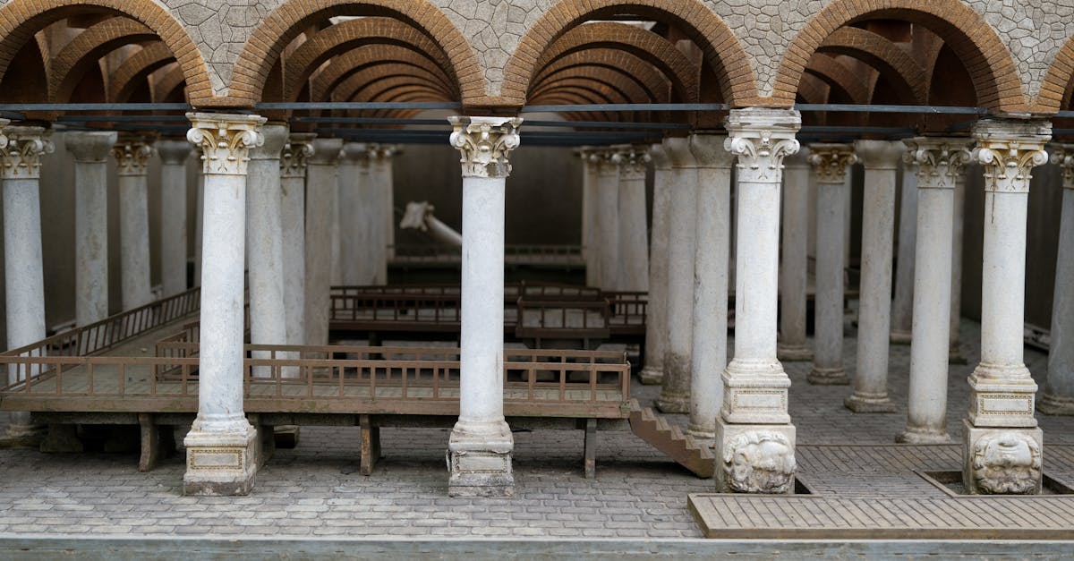 Model of ancient Roman columns and arches in İstanbul, Türkiye.