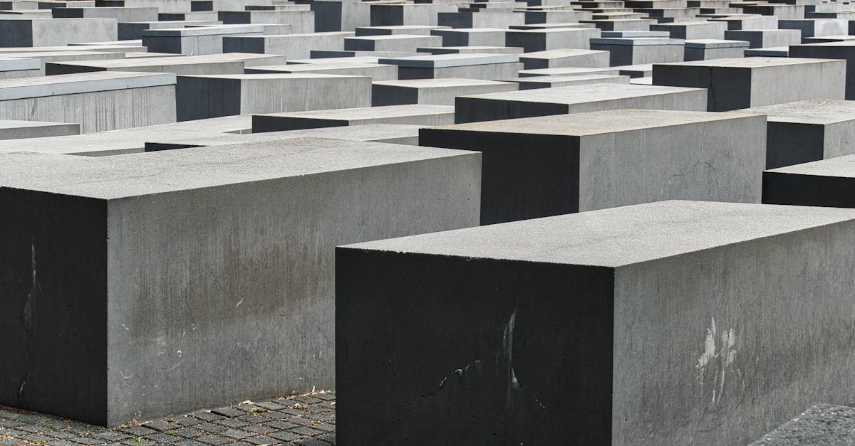 A powerful image of the Holocaust Memorial's concrete blocks in Berlin, Germany.